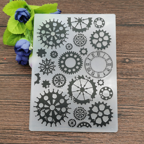 AOKEDIY Gear print DIY Plastic Embossing Folders for DIY Scrapbooking Paper Craft/Card Making Decoration Supplies ► Photo 1/4
