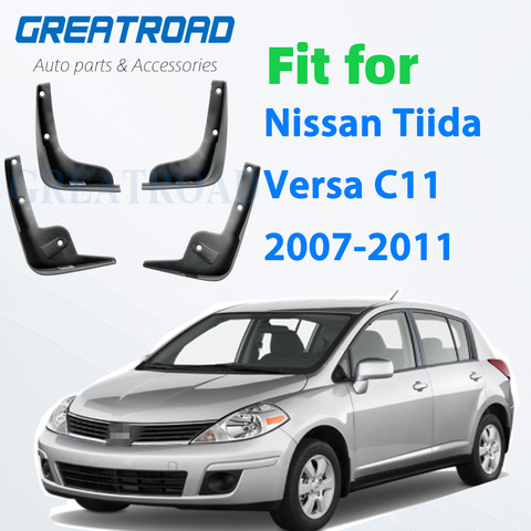 Front Rear Mud Flaps for Nissan Tiida Versa C11 2007-2011 Hatchback Fender Splash Guard Mud Flap Car Accessories ► Photo 1/6