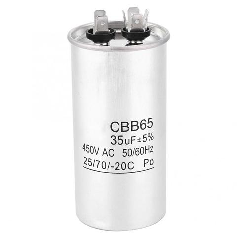 Buy Online Compressor Capacitor Motor Run Capacitor 450v 35uf Starting Capacitor Aluminum Foil Air Conditioning Alitools