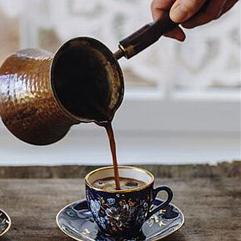 330ML Aluminum Handle Cevze Turk Turkish Coffee Pot Copper Maker New ► Photo 1/5