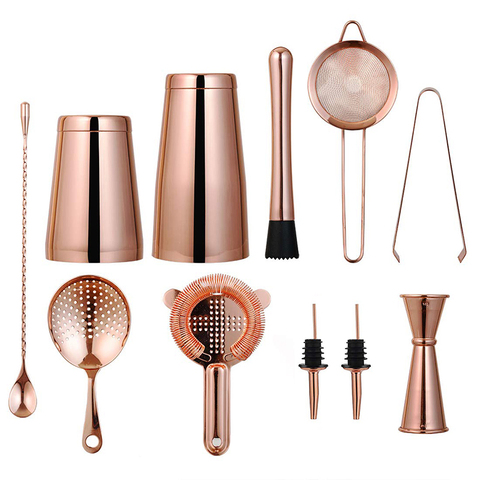 Cocktail Shaker Bar Set: Weighted Boston Shakers, Cocktail Strainer Set,Jigger, Cocktail Muddler,Spoon, Ice Tong,Pourers ► Photo 1/6