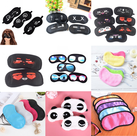 Hot Sell Black Travel Sleeping Eye Mask Black Eye Shade Sleep Mask Black Mask Bandage On Eyes For Sleeping Emotion Sleep Mask ► Photo 1/6