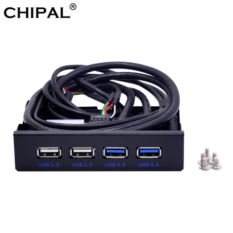 CHIPAL PC Desktop 3.5 Inch Floppy Bay 4 Ports USB 2.0 USB 3.0 Front Panel Hub USB3.0 Splitter Internal Combo Bracket Adapter ► Photo 1/6