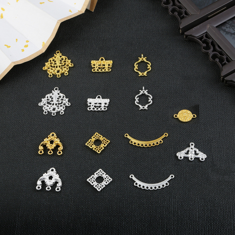 Metal Gold Silver 10/20Pcs/lot Vintage Mix 12Kinds Jewelry Connectors For Diy Handmade Jewelry Bracelet Charms Making ► Photo 1/6