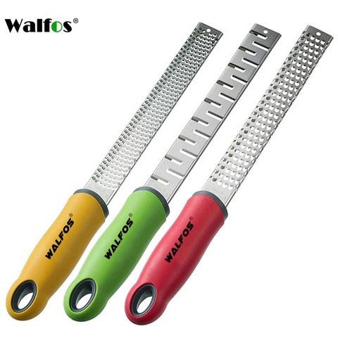WALFOS  Stainless Steel Lemon Zester Cheese and Spice Grater Bonus Brush Nutmeg Spices-Sharp with  Non-Slip Handle ► Photo 1/6