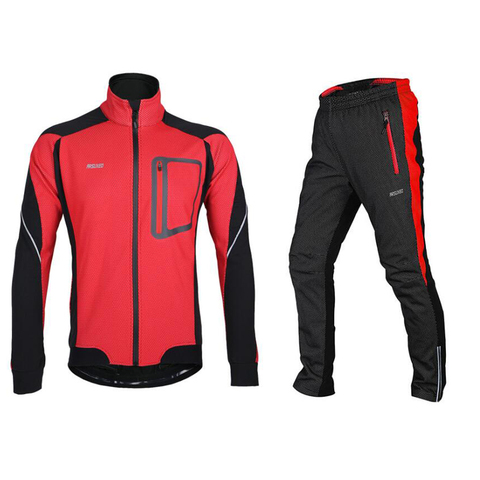 Plus Size Bicycle Suit  Winter Warm Fleece Thermal Waterproof Jacket Pant Two Pieces Suit Outdoor Sport Wear Hiking Cycling Set ► Photo 1/6