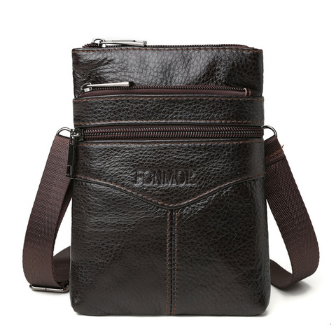 Vintage Men's Mini Shoulder Bag Phone Purse Genuine Leather Man Small Messenger Bag Real Leather Male Handbag Belt Bag Men Pouch ► Photo 1/6