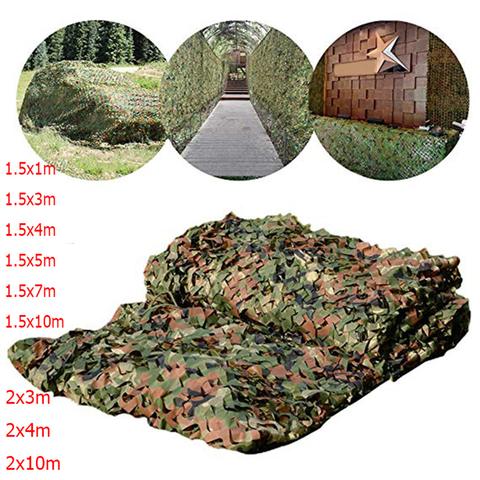 1.5x3m /2x10m Hunting Military Camouflage Nets Woodland Army training Camo netting Car Covers Tent Shade Camping Sun Shelter ► Photo 1/6