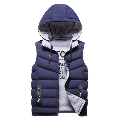 #3619 Autumn Winter 2022 Vest Men Casual Waistcoat Sleeveless Jackets Woih Hooded Warm Mens Vests Bodywarmer Down Vest For Men ► Photo 1/6