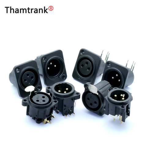 10PCS XLR Plug&Socket 3Pin XLR Male Plug&Female Socket Panel Mount Chassis 3Pins Square Shape XLR Connector Adapter ► Photo 1/6