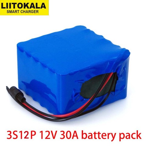 LiitoKala 12V 30Ah 3S12P 11.1V 12.6V High-power Lithium Battery Pack for Inverter Xenon Lamp Solar Street Light Sightseeing Car ► Photo 1/4