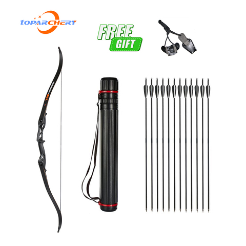 Toparchery 56inch bow and arrow set Recurve Bow  hunting bow Adults Kit Archery Hunting Shooting Target Practice ► Photo 1/6