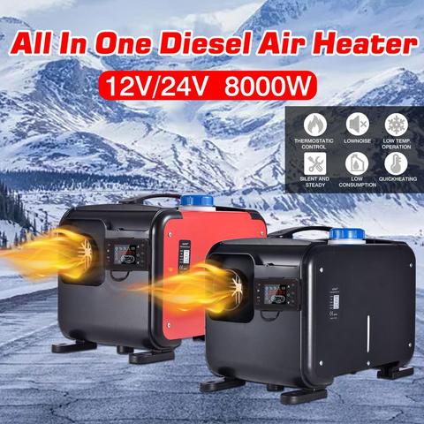 1KW To 8KW Adjustable Diesel Air Heater 12V 24V Black Car Heater Automatic Temperature Control Defroster For Webasto LCD Display ► Photo 1/6
