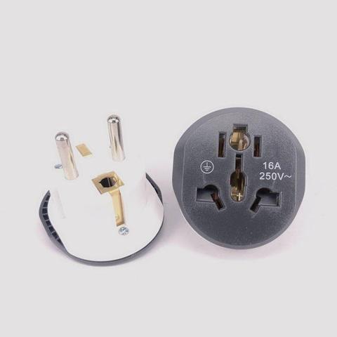 EU Plug Adapter Universal 16A EU converter 2 Round Pin Socket AU US UK CN To EU Wall Socket AC 250V Travel Adapter High Quality ► Photo 1/4