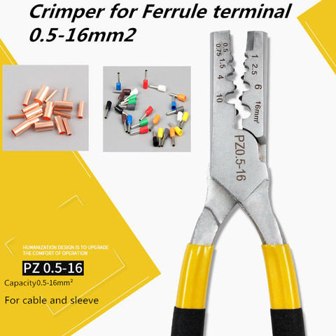 Crimping Tube Terminal Pliers 0.25-35mm GERMAN Style Mini Crimper Pliers electrical Bootlace Terminal VE Crimping Tools ► Photo 1/6