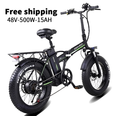 Electric Bicycle 20 Inch 500W 48V 15Ah Folding E-Bike Fat Tire Beach Cruiser Electric Motorcycle Lithium Battery Bicicleta ► Photo 1/6