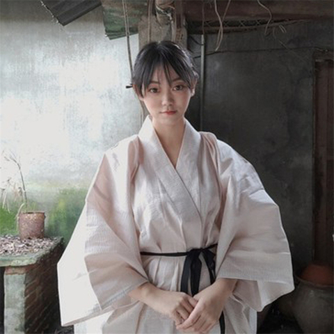 2022 New Kimono Japanese Traditional Style Yukata with Belt Leisure Samurai Streetwear Long Sleeve Pure Haori Women Men Harajuku ► Photo 1/1