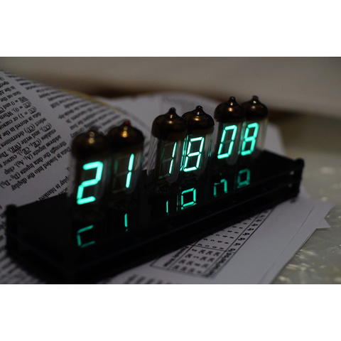Static display six tube iv11 VFD retro fluorescent tube clock driver board glow tube clock ► Photo 1/3
