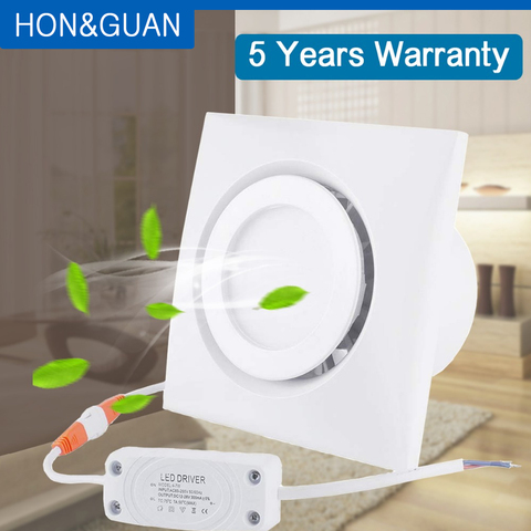 4'' Home Silent Exhaust Fan Ventilation for Bathroom Ceiling Window Wall Mount Air Extractor Built-in 4W LED Light Ventilator ► Photo 1/6