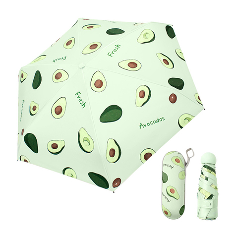 Mini Capsule Umbrella Cartoon Fruit Avocado Anti-Uv Upf50 + Folding Pocket Umbrella 6k Parasol Small Paraguas ► Photo 1/5