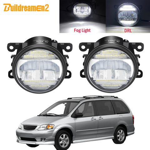 2 Pieces Car Right + Left Fog Light Assembly LED DRL Daytime Running Lamp 30W 8000LM 12V For Mazda MPV II (LW) 1999-2006 ► Photo 1/6