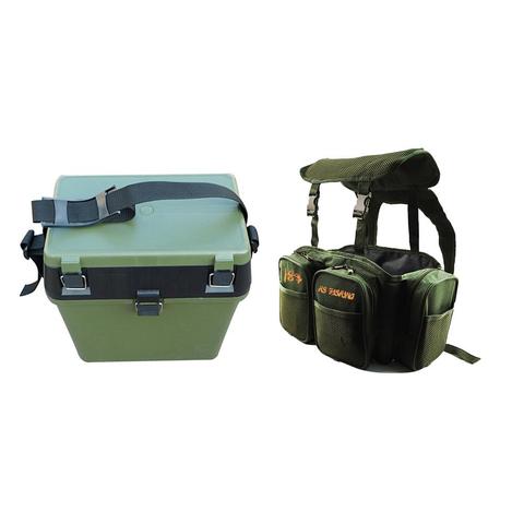 Portable Fishing Tool Box Green Multi-purpose Fishing Box Luya Backpack Nylon Road Sub-bag Fishing Leisure Bag Fishing Gear ► Photo 1/6