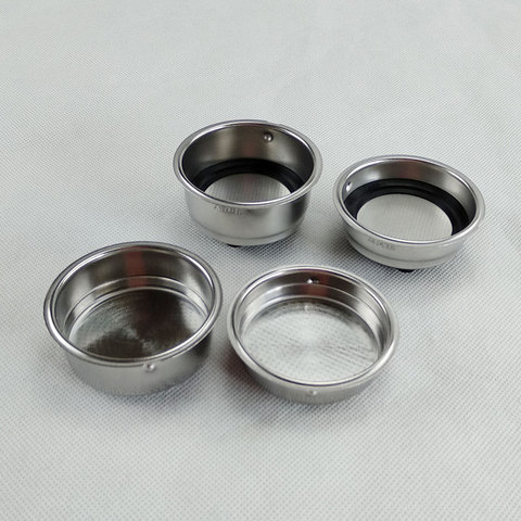 51mm pressure cup filter coffee machine accessories with black ring detachable powder Cup stainless steel powder bowl basket con ► Photo 1/6