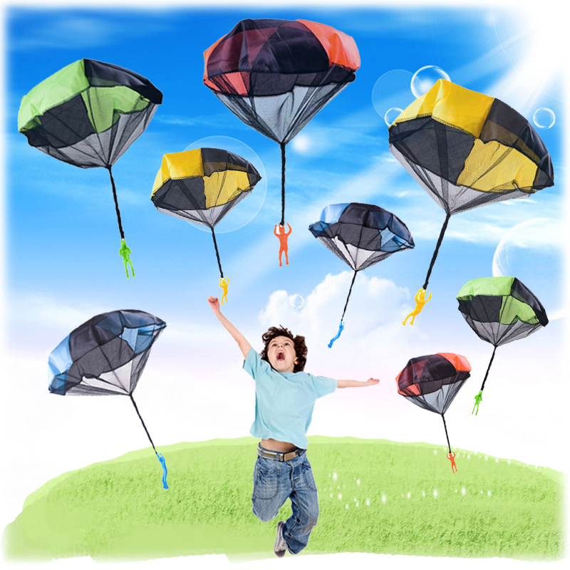 Mini Parachute soldier toy Outdoor sports Children Educational Toys Blue 