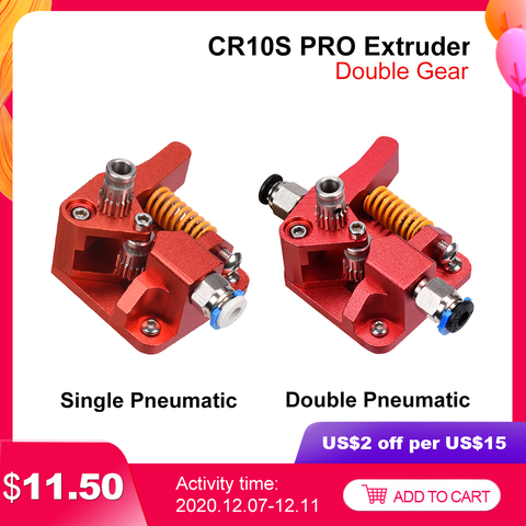 CR10S PRO Dual Gear Extruder Upgrade MK8 Extruder for Ender 3/5 CR10S PRO 1.75mm 3d Printer Parts Feed double pulley Extruder ► Photo 1/6