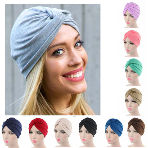 2022 Women Cross Twist Hijab Caps Muslim Cotton Underscarf Islamic Headscarf Bonnet Headband Turban Musulman Femme Headwrap Cap ► Photo 1/6