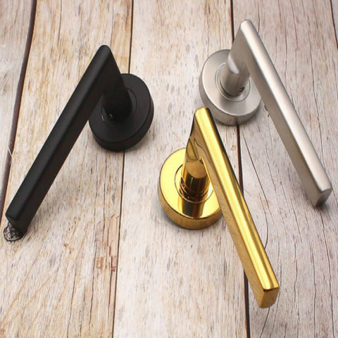 1PC One Side Door Handles for Interior Doors Outside Black Door Handle Black Golden Silver Door Pulls Without Lock Free Shipping ► Photo 1/6