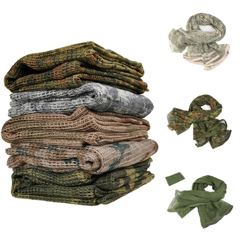 Military Camouflage Tactical Mesh Scarf Sniper Face Scarf  Training Camping Hunting Multi Purpose Hiking Scarf equipment ► Photo 1/6