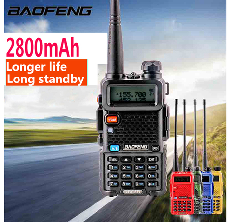 2022 Baofeng UV-5r walk talk 2800MAH baufeng 5w walkie talkie 10 km vhf uhf radio station mobile dual band ham radios woki toki ► Photo 1/6