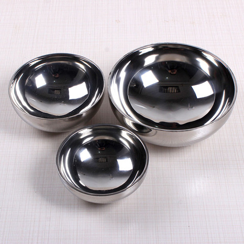 Stainless Steel Bowl Double Wall For Children Anti-scalding Food Bowl For Kitchenware ► Photo 1/6