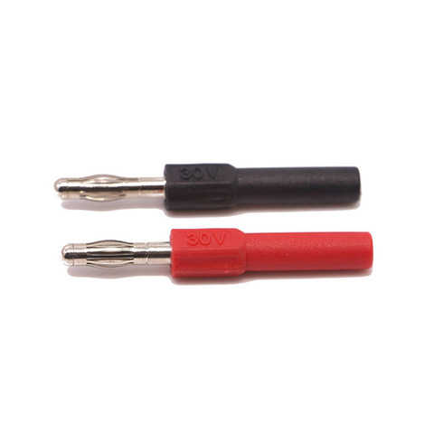 2pcs 1red  1black 4mm Banana shrouded to  2mm  plug female male converters Adapter connecting plug Jack For Speaker Test Probes ► Photo 1/4