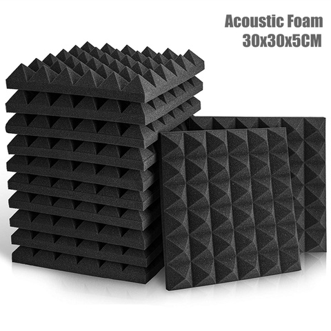12/24Pcs 30x30x5cm Studio Acoustic Foams Panels Sound Insulation Treatment KTV Drun Room Soundproof Foam Sponge Pad ► Photo 1/6