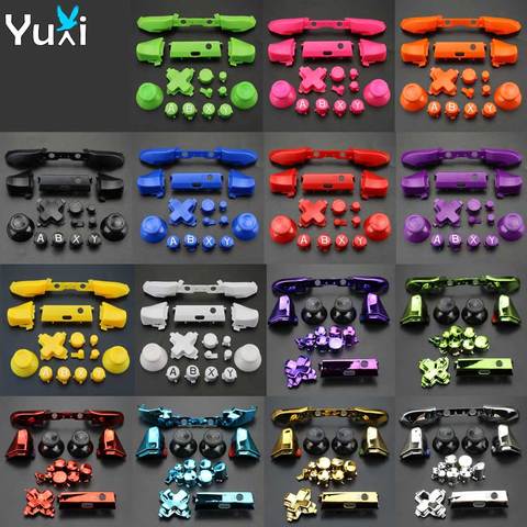 YuXi For Xbox One S Replacement Full Chrome Buttons Kit ABXY Trigger analog stick Parts for Xbox One Slim ► Photo 1/6