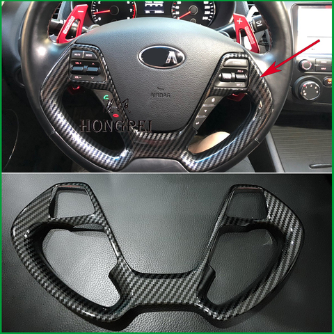 STEERING WHEEL TRIM DECAL SEQUINS COVER TRIM INTERIOR STICKER FOR KIA Forte K3 2014 2015 2016 2017 ACCESSORIES CAR-STYLING ► Photo 1/6