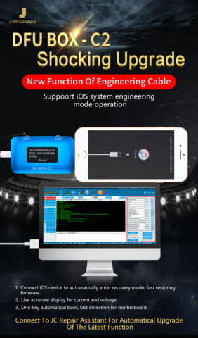 JC DFU BOX C2 Replace Engineering DCSD Cable Enter DFU For iPhone Motherboard One Key Display SN ECID MODEL Information Read ► Photo 1/6