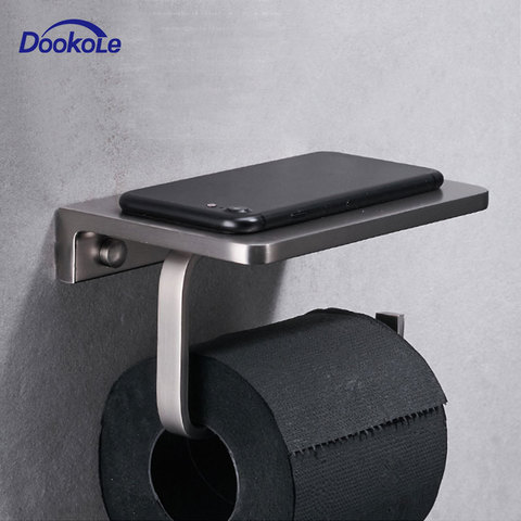 Toilet Paper Holder Cell Phone Shelf