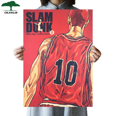 DLKKLB Comic Slam Dunk Basketball Vintage Kraft Paper Room Decor Retro Poster Home Decorative Painting 51x36cm Wall Sticker ► Photo 1/6