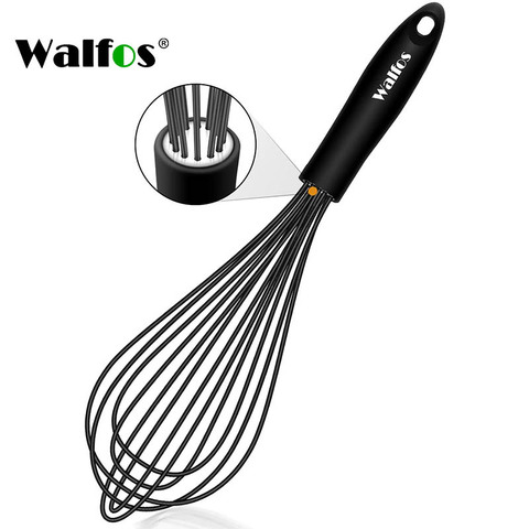 Walfos Silicone Whisk Stainless Steel Wire Whisk - Heat Resistant Kitchen Whisks For Non-Stick  Egg Foamer Stirrer Kitchen Tool ► Photo 1/6