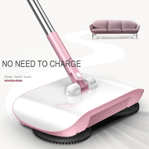 Factory Direct Hand Push Mop Sweeper All-in-one Mop Sweeper Magic Broom Dustpan Stainless Steel Sweeping Machine House Cleaning ► Photo 1/6