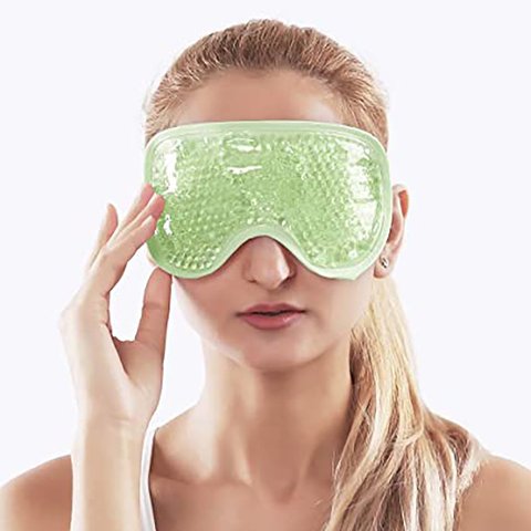 Spot Pvc Gel Ice Mask Summer Lunch Break Sleep Goggles Cold And Hot Compress Eye Mask Ice Pack Light Green ► Photo 1/6