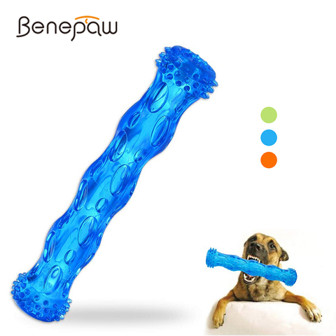 Benepaw Bite Resistant Rubber Dog Bones Teeth Cleaning Nontoxic Floatable Squeaky Pet Toys For Small Medium Big Dog Chew ► Photo 1/6