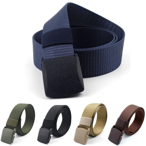 Man Women 3.8cm canvas Belts new Nylon Adjustable Belt Men Outdoor Travel Tactical Waist Belt with Plastic Buckle for Jeans ► Photo 1/6