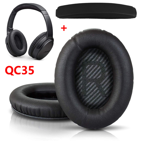 Replacement Ear pads Cushion Earmuffs Earpads with Headband For BOSE QC35 for QuietComfort 35 & 35 ii Headphones ► Photo 1/6