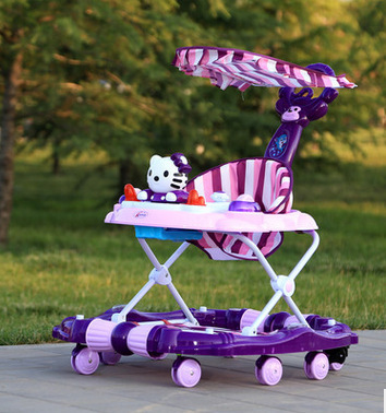 Baby Walker Young Child Car Rollover Multi-function Folding Rock Music Carriage with Baby Toys Walkers for Babys Baby Scooter ► Photo 1/6