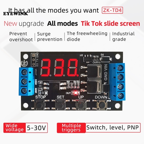 ZK-TD4 solenoid valve of MOS switch trigger cycle timing delay module controls 5v12v24v ► Photo 1/5
