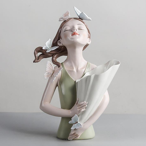 Butterfly Fairy Girl Flower Vase Flower Pot Home Art Decor Succulent Planter ► Photo 1/6